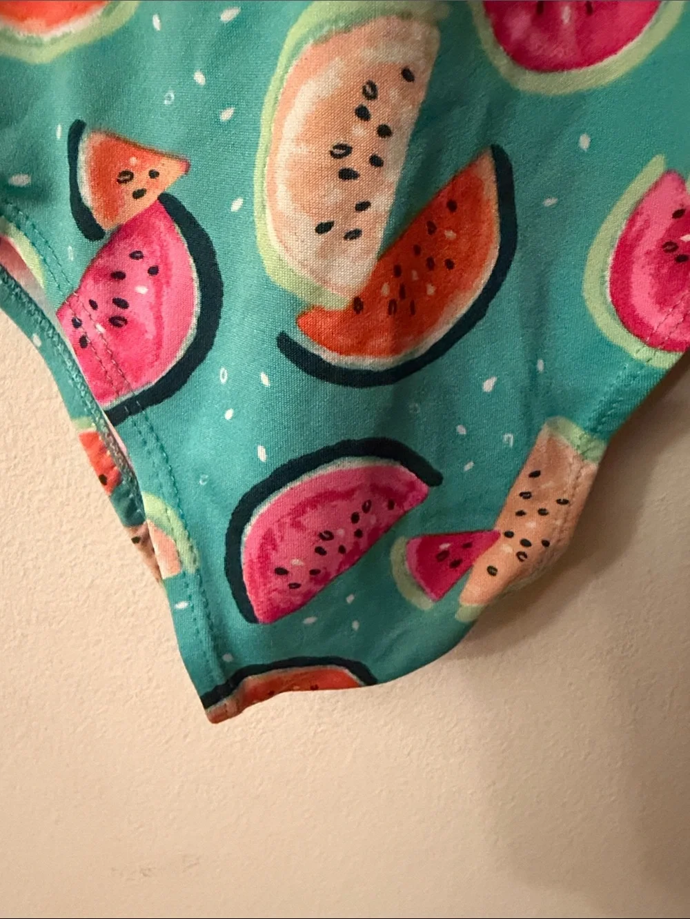 Source Unknown Kids One-Piece Swimsuit - Aqua with Multicolor Watermelon Print